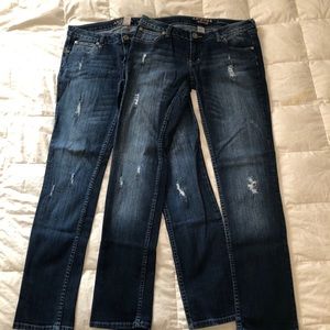 2 pr Arizona Distressed Jeans Sz 9